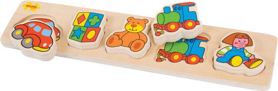 BigJigs houten vormenpuzzel tillen en matchen Speelgoed 5 stukjes