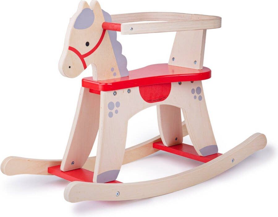 BIGJIGS Houten hobbelpaard retro design peuters