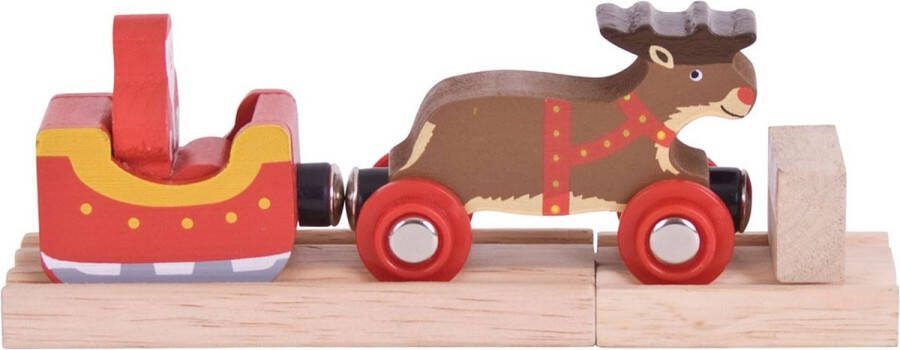 BIGJIGS Houten Kerstman Slee en Rendier