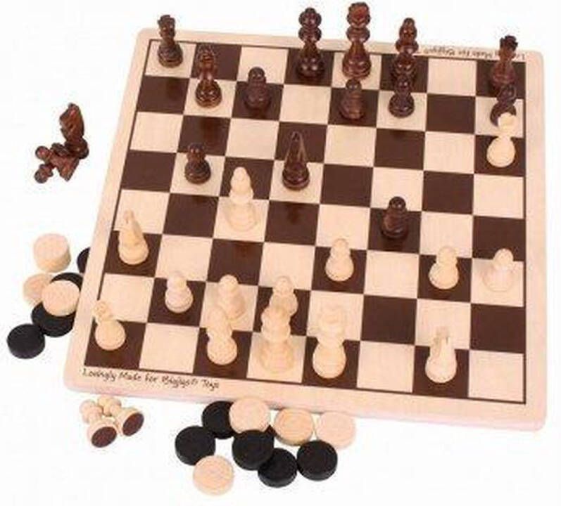 BIGJIGS Spel Dammen & schaken set