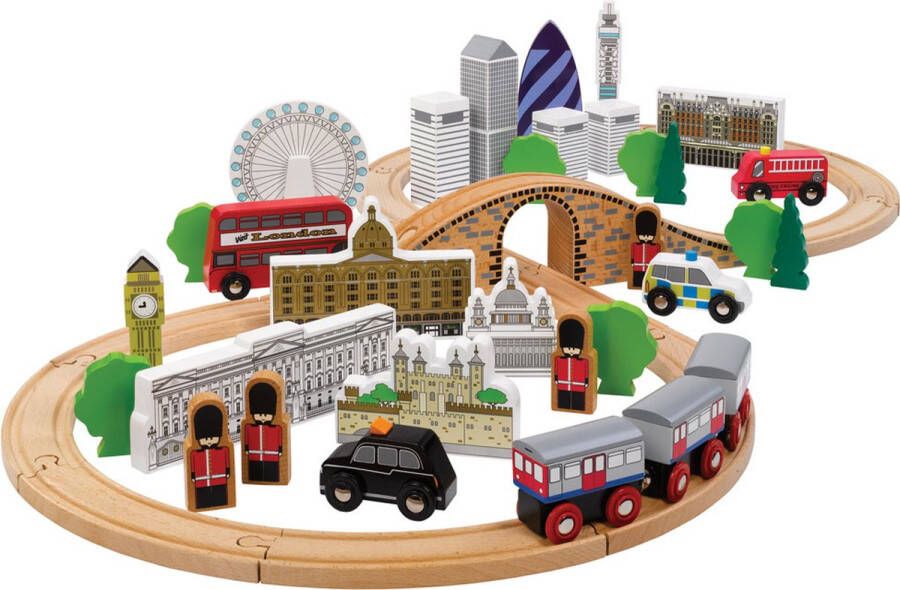 BigJigs rail Bigjigs Tidlo Houten Treinset London City uniek set