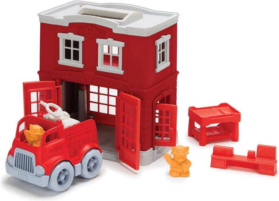Green Toys speelgoed Houten speelset stad en trein Bigjigs