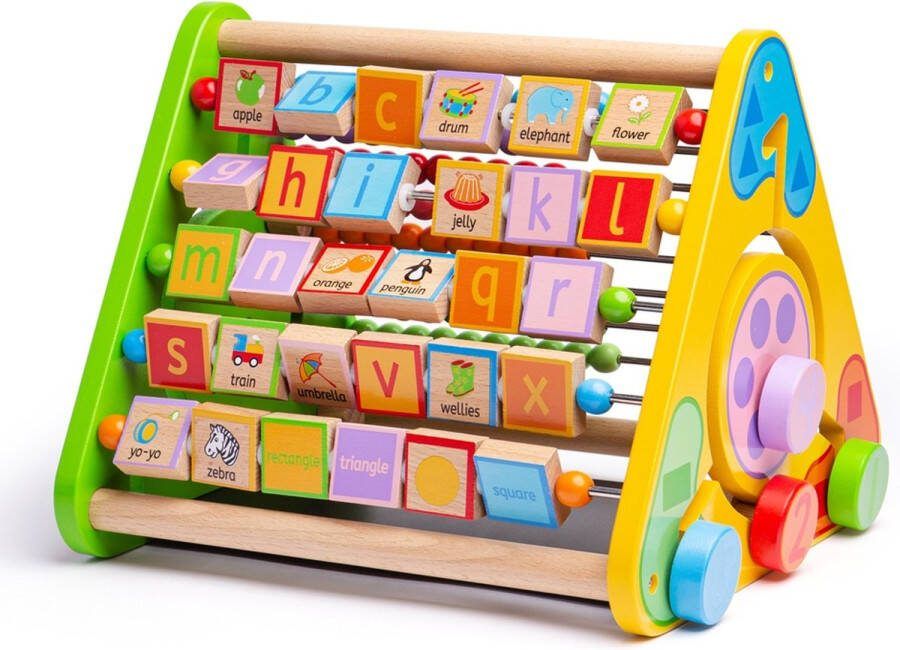 BigJigs speelgoed Telraam met letters en krijtbord Green Toys