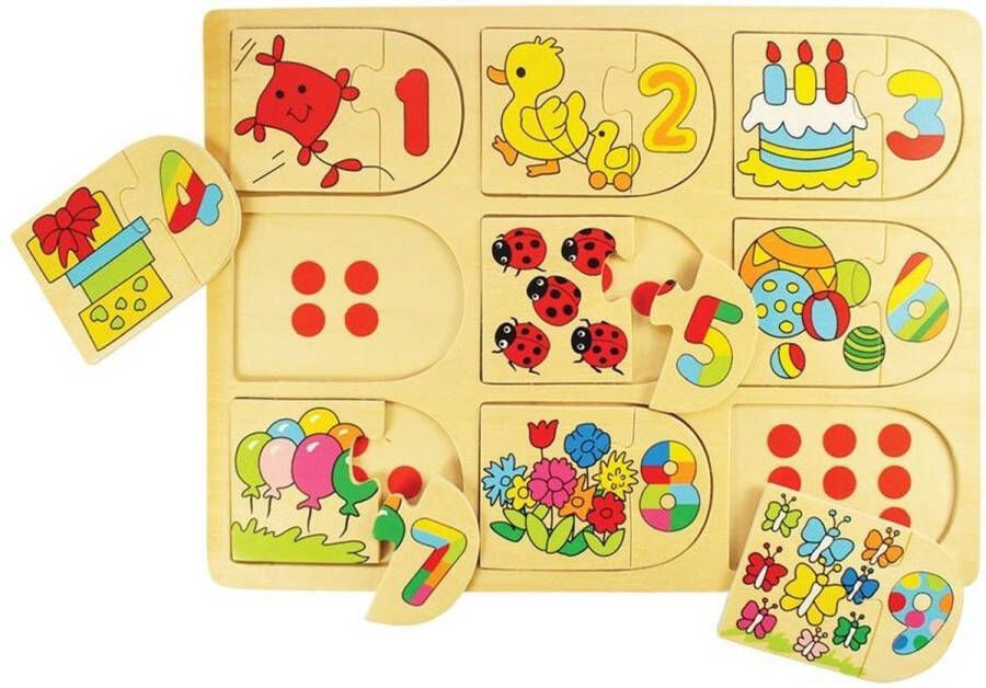 Bigjigs Toys Bigjigs Houten Leerpuzzel Getallen 18dlg