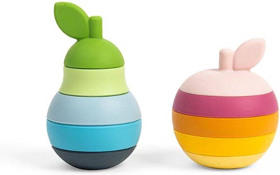 Bigjigs Toys BigJigs Stapelbare Appel en Peer Stapelspeelgoed Vanaf 12 maanden