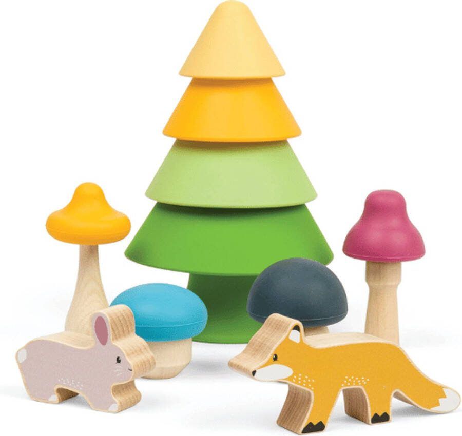 Bigjigs Toys BigJigs Stapelbare Bosvriendjes Stapelspeelgoed Vanaf 12 maanden