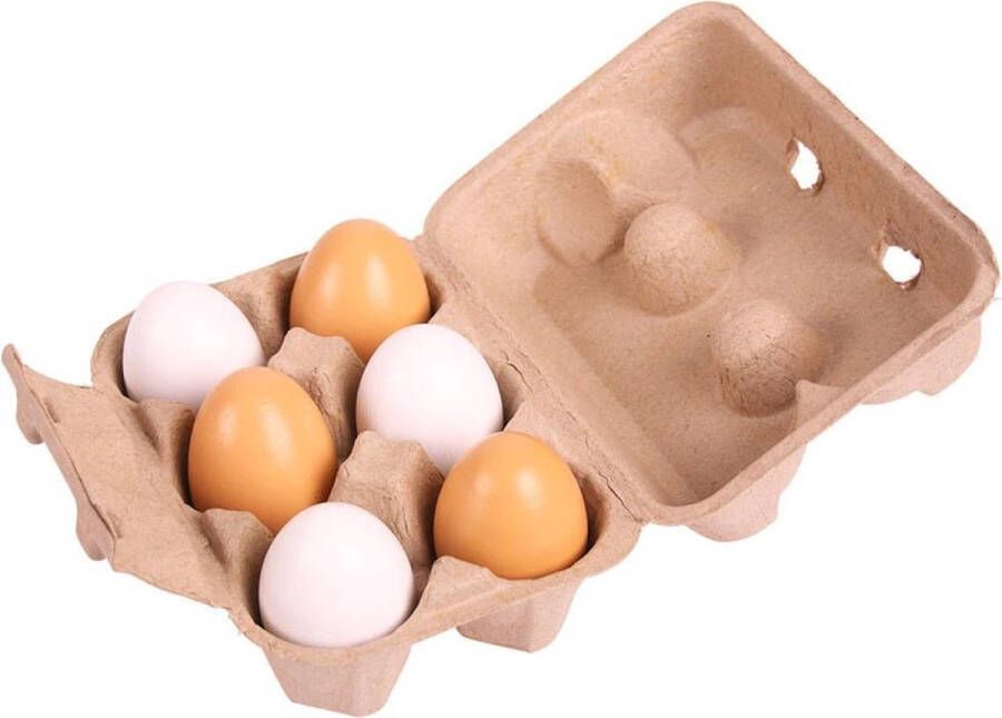 BIGJIGS Speelgoedeten Eieren 6dlg. In doosje