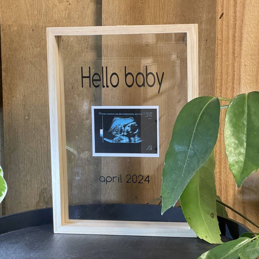 Bij ons onder de panne Aankondiging zwangerschap baby fotolijst echo Pregnant In verwachting Pregnancy announcement Origineel