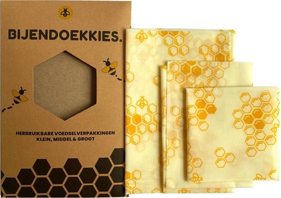 Bijendoekkies. Bijendoekkies Bijenwas wraps Set: Well honey herbruikbare boterhamzakjes duurzaam