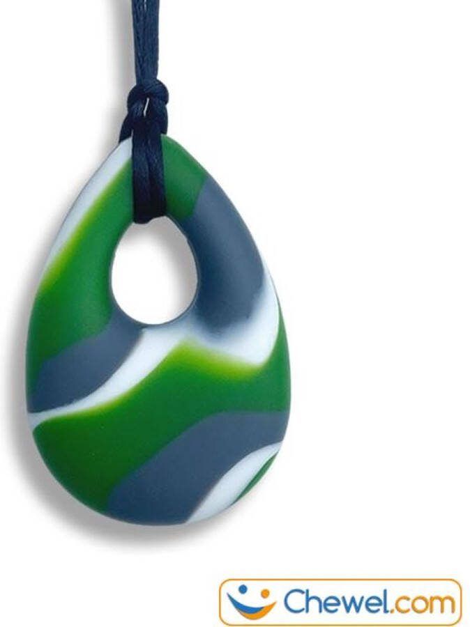 Bijtketting.nl Bijtketting Kauwketting Druppel Camouflage Chewelry Groen