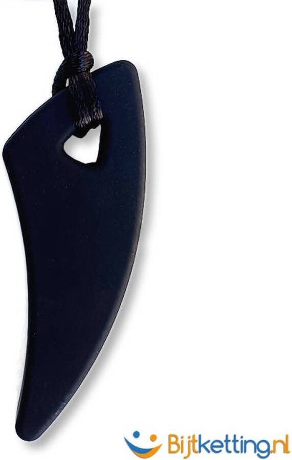 Bijtketting.nl Bijtketting Kauwketting Wolf Stoere Wolventand Zwart
