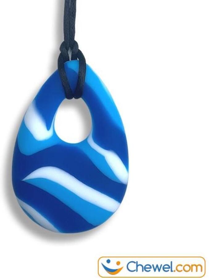 Bijtketting.nl Bijtketting Kauwketting Druppel Camouflage Chewelry Blauw