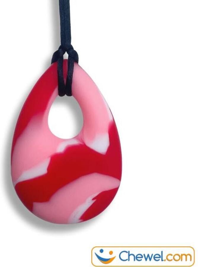 Bijtketting.nl Bijtketting Kauwketting Druppel Camouflage Chewelry Roze