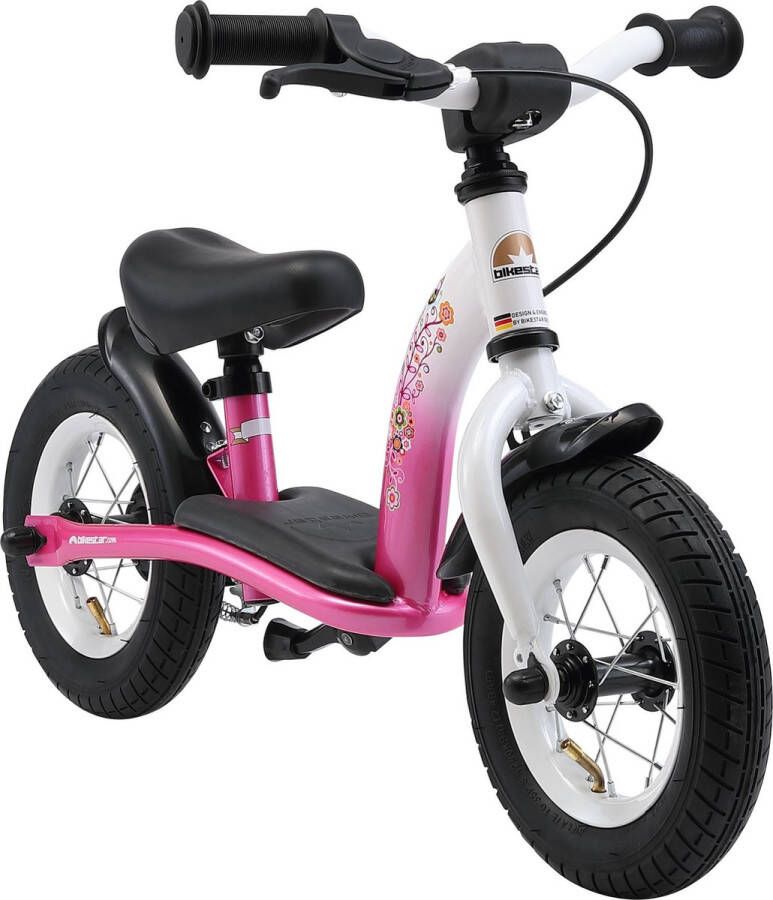 BikeStar Classic 10 inch loopfiets roze wit