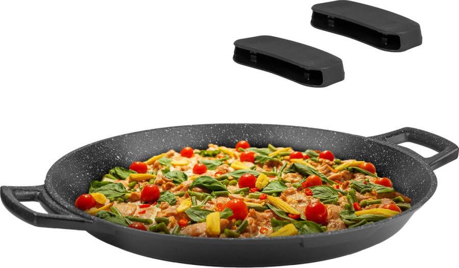 Biko Paella pan Anti-aanbaklaag Anagdam Pan PFOA-vrij Ø 32 cm Zwart