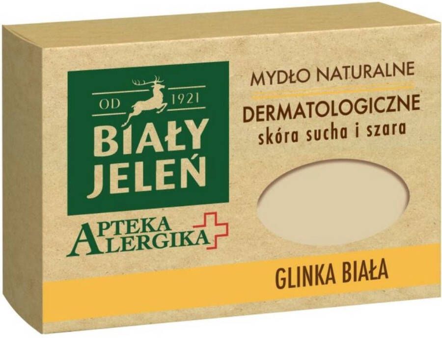 Bilay Jelen 1921 Bialy Jelen 1921™ Handzeep met Witte Klei Huidverzorging Zeep Voor Gevoelige en Droge Huid Gezichtsreiniging Face Wash Rituals Handzeep Zeep Bar Soap Bar 125 g