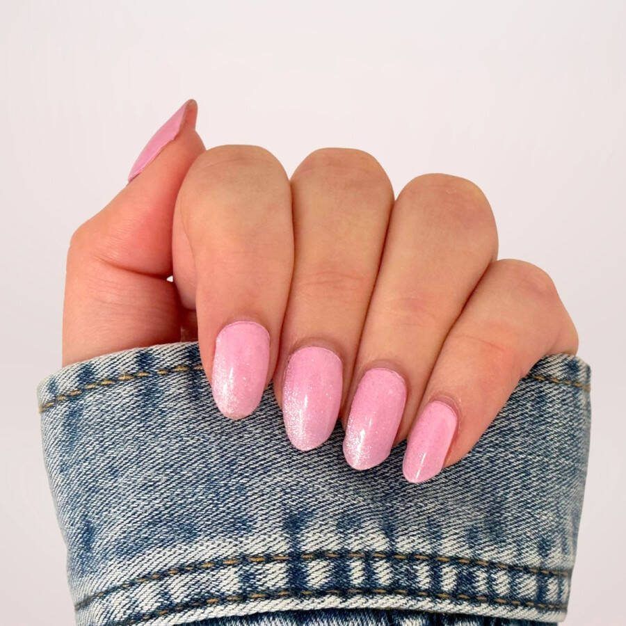 BIMA Nails Gellak Nagel Stickers Gel Nagel Wraps Glitter Magneet Pink Cat Eye