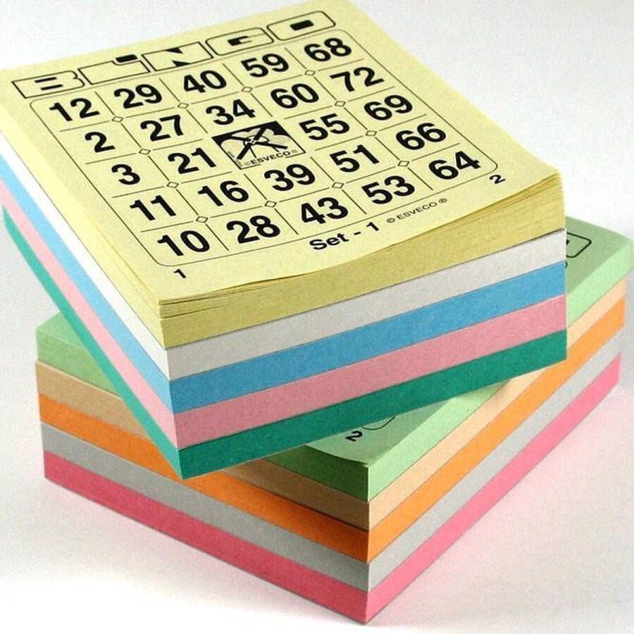 Bingo Holland Bingo bloks 5x 100 verschillende kleuren Bingokaarten 1-75