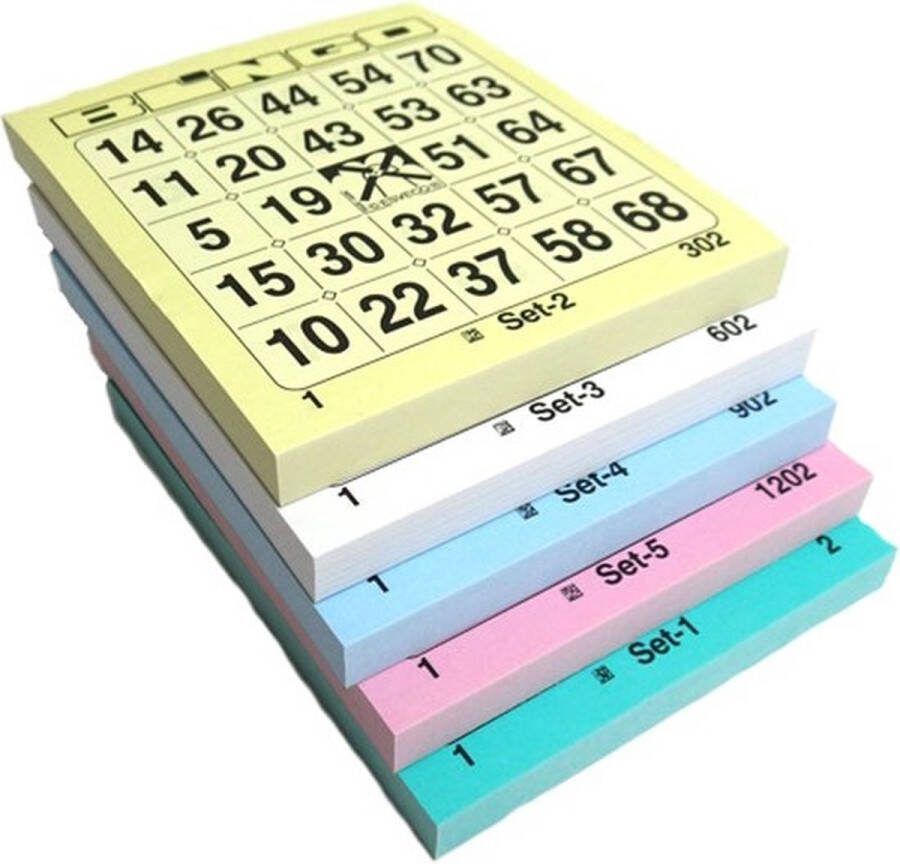 Bingo Holland Bingo bloks 5x 100 verschillende kleuren Bingokaarten 1-75