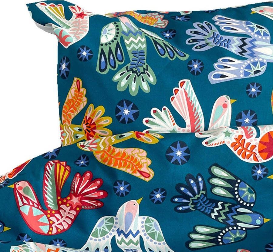 BINK Bedding Dekbedovertrek Suus Petrol 1-persoons 140 x 200 220 cm (+1 kussensloop 60 x 70 cm)