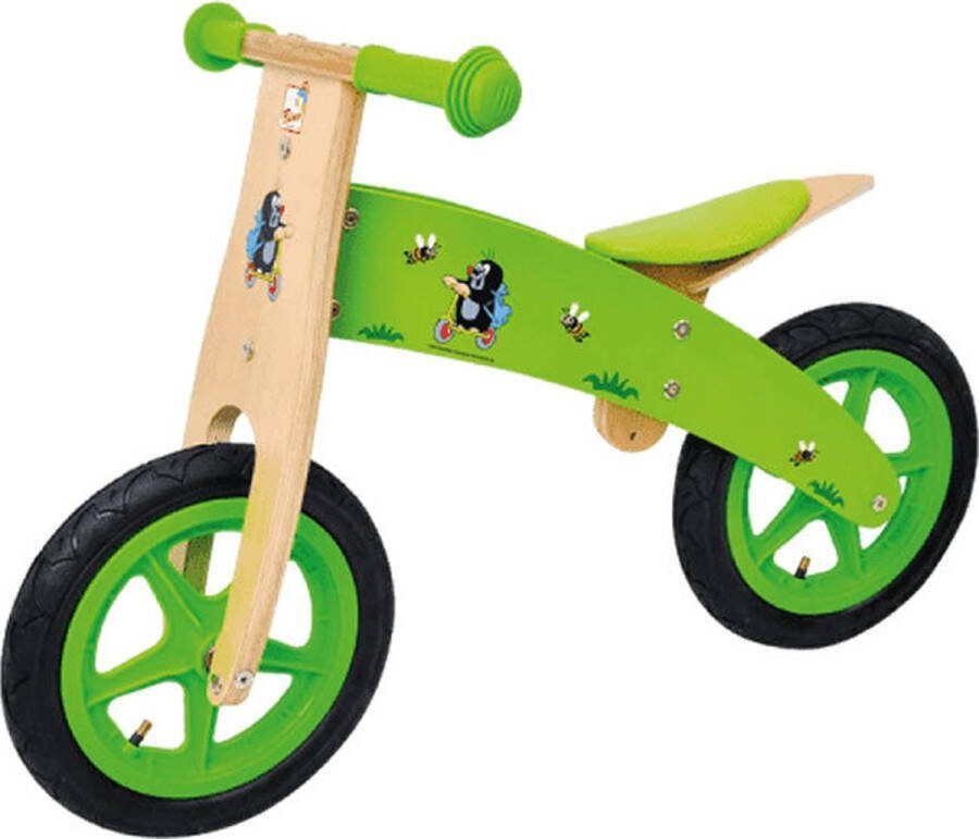 Bino Houten Loopfiets Mol Balance Kinderfiets Jongens en Meisjes Met Luchtbanden 2-wieler
