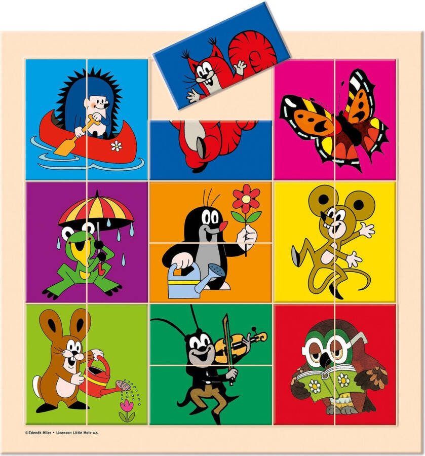 Bino Legpuzzel Little Mole & Friends Junior 20 Cm Hout 18-delig