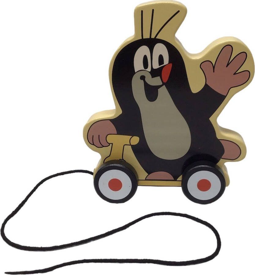 Bino trekfiguur de kleine Mol op wielen 19cm little mole speelfiguur