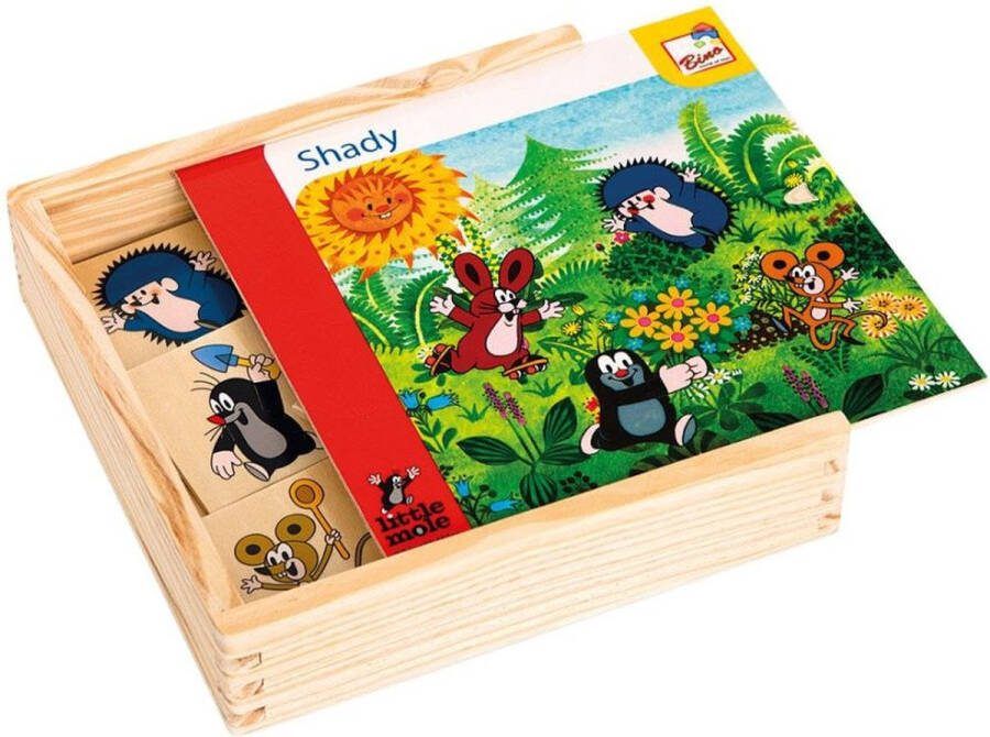 Bino Vormenpuzzel Mole Junior 17 X 17 X 4 Cm Hout 40-delig