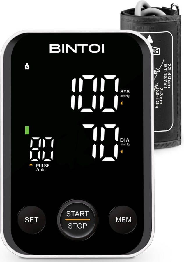 BINTOI BX300 Bloeddrukmeter Bovenarm Hartslagmeter Incl. Opbergtas en Batterijen 2 Gebruikers