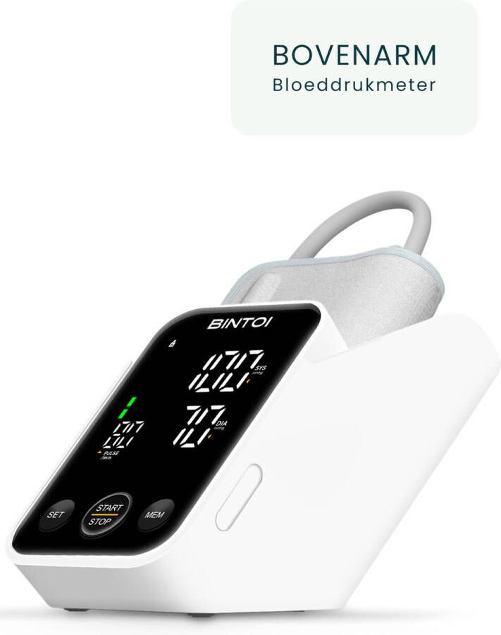 BINTOI BX400 Bloeddrukmeter Bovenarm Hartslagmeter Incl. Batterijen 2 Gebruikers