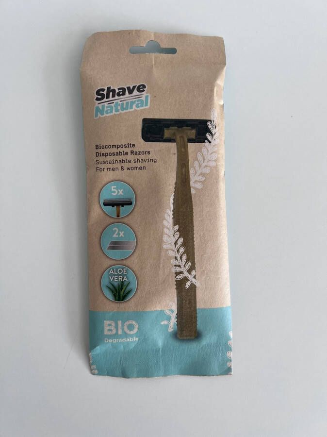 BIO Degradable Shave Natural Bio composiet Wegwerpscheermesjes 5 stuks Duurzaam scheren scheermesje valentijn cadeau voor hem valentijn cadeau voor haar