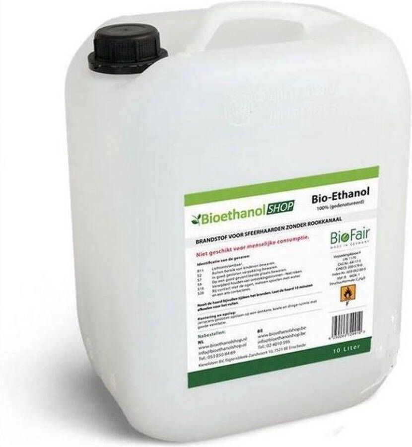 BIO-ETHANOL24 Bio Ethanol 100% 10 liter in Jerrycan. Bio-ethanol is een veilige schone en biologische brandstof