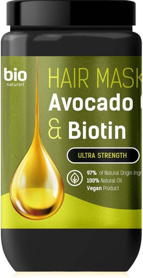 Bio Nature Haarmasker met avocado-olie en biotine 946ml