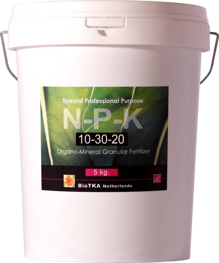 BIO TKA Microgranulaat NPK 10-30-20 Bloeifase 5 kg. Bio Micro bloei plantvoeding biologische voeding biologische plantvoeding planten bio supplement hydro plantvoeding aarde kokosvoeding kokos voeding organische voeding