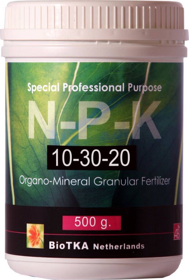 BIO TKA Microgranulaat NPK 10-30-20 Bloeifase 500 gr. Bio Micro bloei plantvoeding biologische voeding biologische plantvoeding planten bio supplement hydro plantvoeding aarde kokosvoeding kokos voeding organische voeding