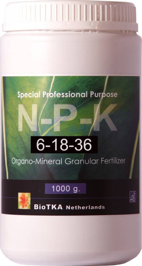 BIO TKA Microgranulaat NPK 6-18-36 Eind bloeifase (vruchtfase) 1 kg. Bio Micro plantenvoeding biologische voeding biologische plantenvoeding planten bio supplement hydro voeding plantenvoeding aarde kokosvoeding kokos voeding – vrucht