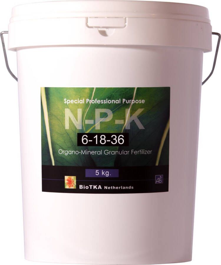 BIO TKA Microgranulaat NPK 6-18-36 Eind bloeifase (vruchtfase) 5 kg. Bio Micro plantenvoeding biologische voeding biologische plantenvoeding planten bio supplement hydro voeding plantenvoeding aarde kokosvoeding kokos voeding – bloei