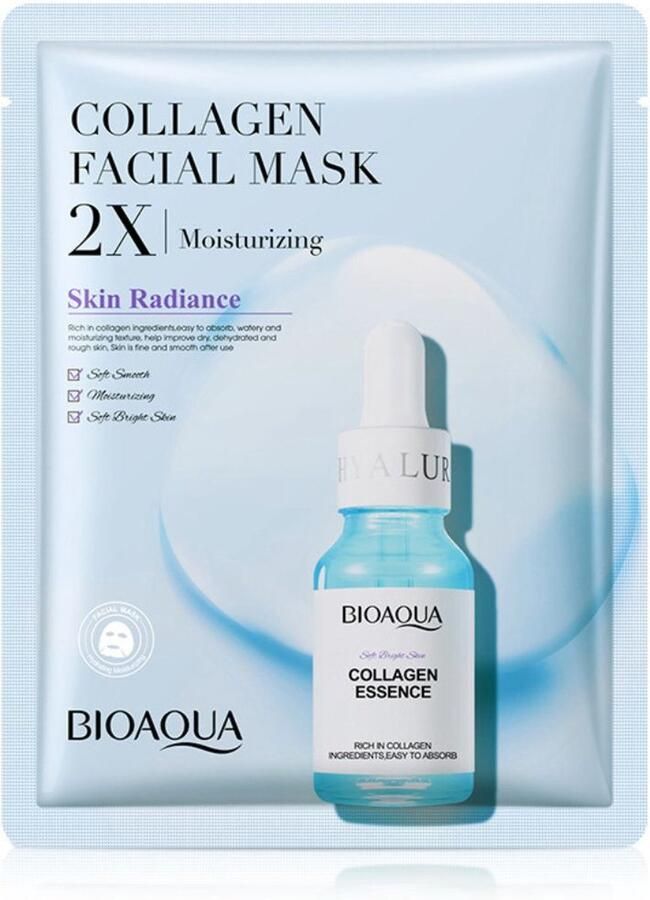 BIOAQUA Collageen gezichtsmasker hydraterend set 20 stuks