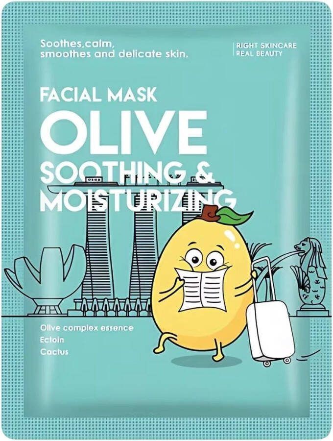 BIOAQUA Olijf gezichtsmasker verzachtend en hydraterend set 20 stuks