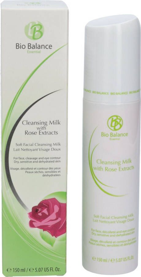 Bio Balance Cleansing Milk Reinigingsmelk met roosextracten Vegan Droge en of Rijpe huid 150 ml