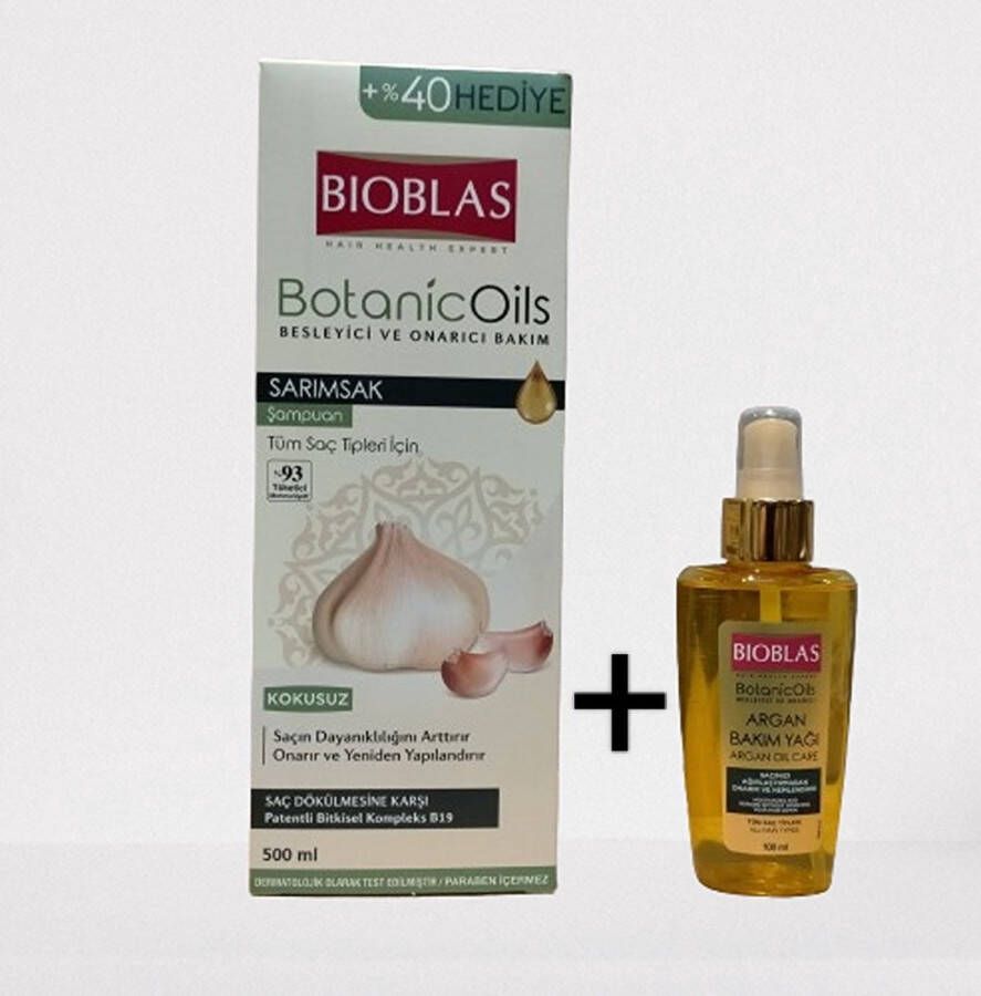 Bioblas Knoflook Shampoo Tegen Haaruitval 500 ml + Arganolie 100 ml