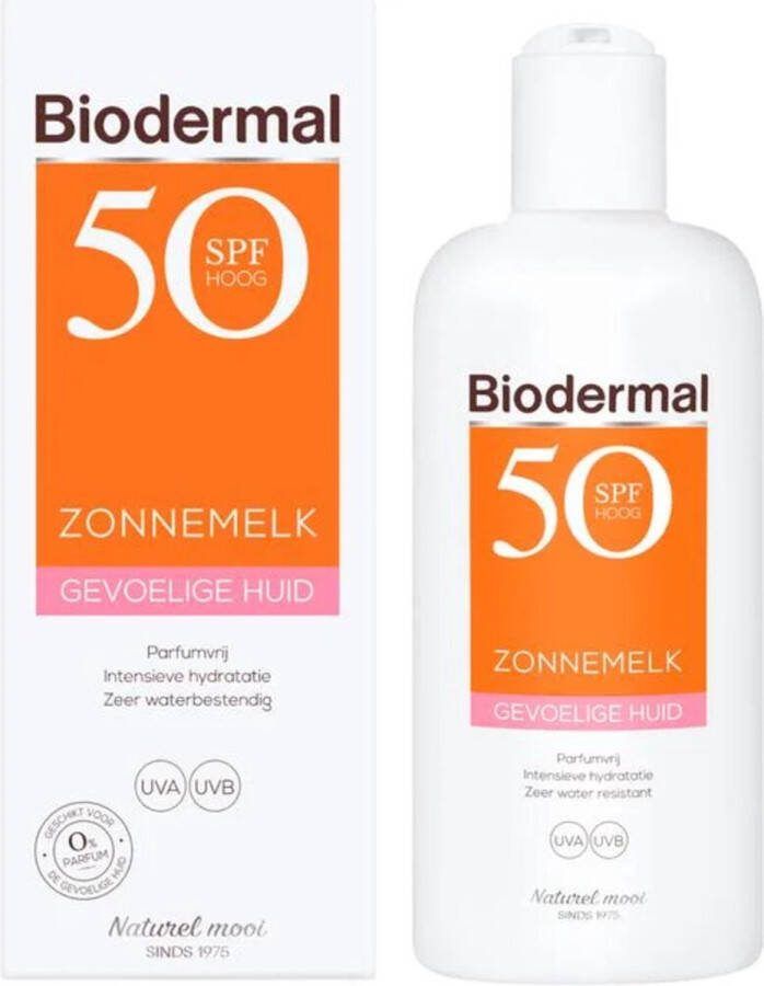 Biodermal 2x Gevoelige Huid Zonnemelk SPF 50+ 200 ml
