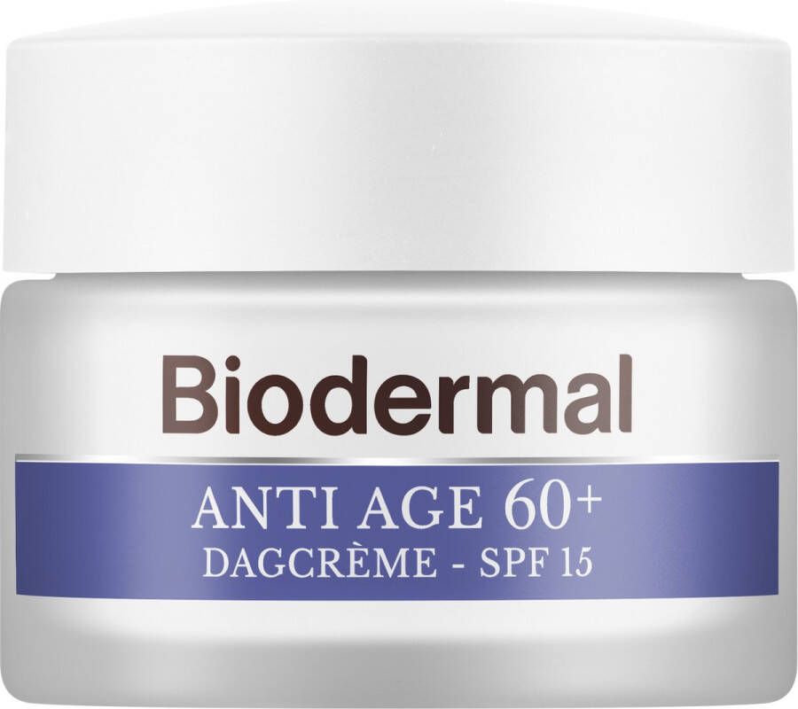 Biodermal Anti Age dagcrème 60+ Dagcrème met hyaluronzuur en ceramide met SPF15 Geeft de huid meer stevigheid 50ml