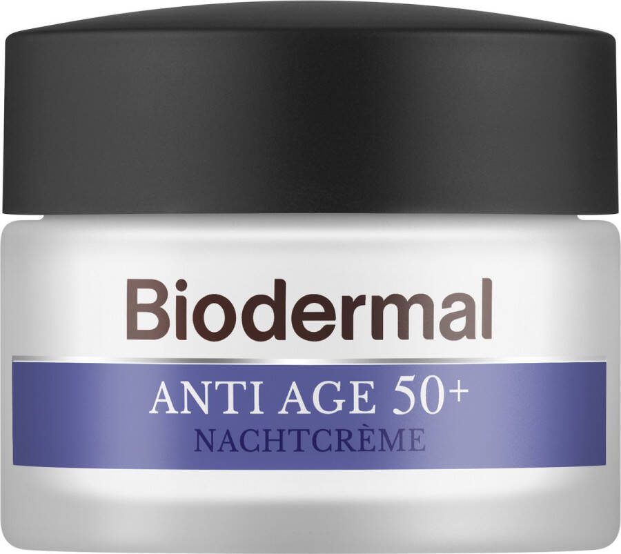 Biodermal Anti Age nachtcrème 50+ Nachtcrème met niacinamide & sheaboter Helpt rimpels verminderen 50ml