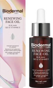 Biodermal gezichtsolie Renewing Face Oil met krachtige huideigen antioxidanten Q10 Perfect te mengen met dagcrème 30ml