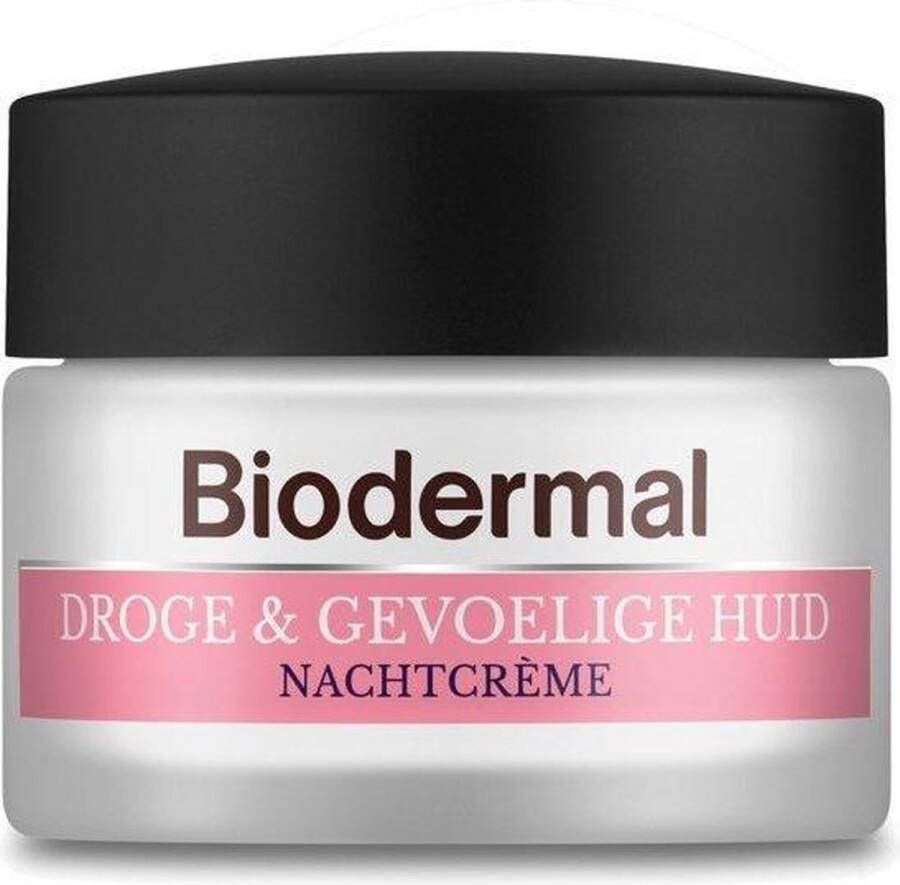 Biodermal Nachtcrème Droge & Gevoelige Huid Hydrateert en herstelt 50ml