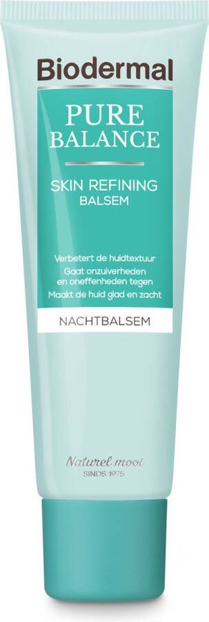 Biodermal Pure Balance Skin Refining Balsem Nachtcreme met hyaluronzuur Bij onzuiverheden en oneffenheden 50ml