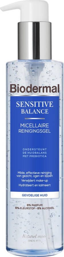 Biodermal Sensitive Balance Micellair Reinigingsgel – Gezichtsreiniging met hyaluronzuur – voor de gevoelige huid 200ml