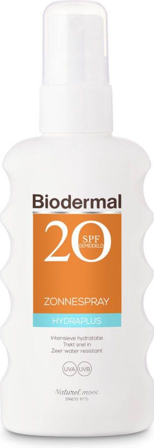 Biodermal Zonnebrand – Hydraplus zonnespray – Zonnebrand spray met SPF 20 175ml