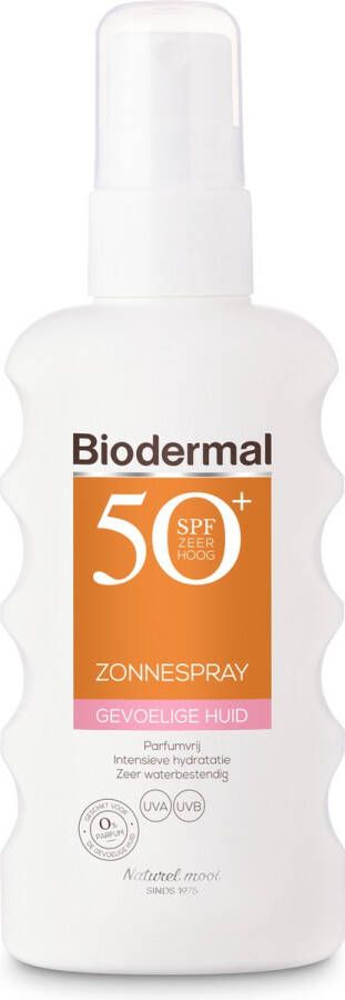 Biodermal Zonnebrand spray voor de gevoelige huid SPF 50+ Zonnespray ook geschikt voor kinderen 175ml